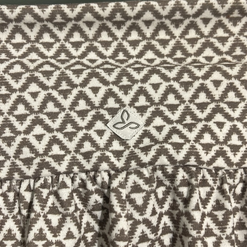 Prana Taupe & White Patterned High Rise Cropped Jogger Pants Women’s Size Small - Picture 5 of 10